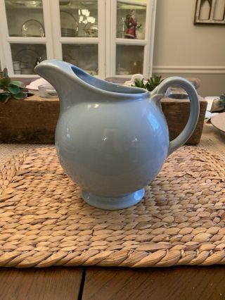 Vintage T.  S.  &t.  Lu - Ray Pastels Usa 1240 Light Blue Footed Ice Lip Ball Pitcher