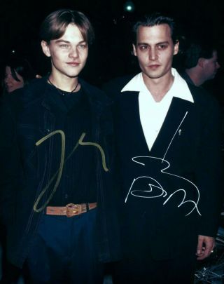 Johnny Depp Leonardo Dicaprio 8x10 Signed Photo Autographed Picture With
