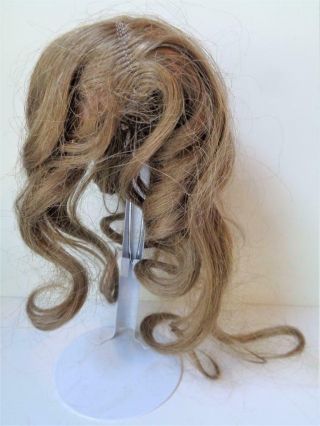 Real Human Hair Doll Wig Size 10 Light Brown For German French Bisque Kestner