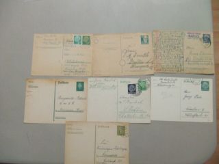 Seven Old Germany Postal Stationery With Personalities Printed Stamps