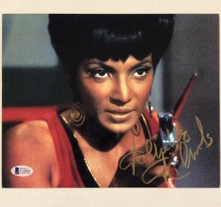 Nichelle Nichols Uhura Autograph Star Trek Signed 8x10 Photo 3 Beckett Bas