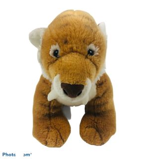 Build - A - Bear Saber Tooth Tiger Plush Measure 17” Length Multi Colors Very