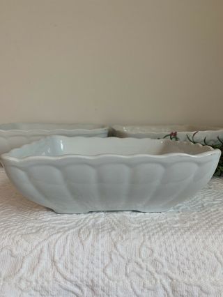 1800’s Antique White Ironstone Square Scalloped Serving Dish 1 Of 5 Listed 8.  5”