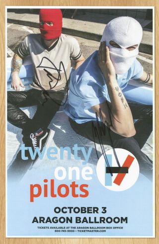 Twenty One Pilots Autographed Gig Poster Josh Dun,  Tyler Joseph