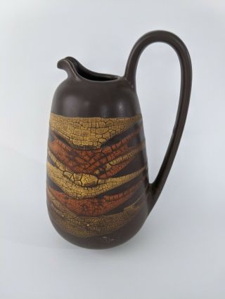 Vintage Royal Haeger Pottery Earth Wrap Ceramic Pitcher Vase Brown Usa
