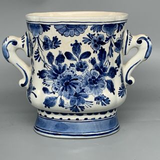 Royal Delft De Porceleyne Fles Vase 1930s 2 Handled Signed Antique