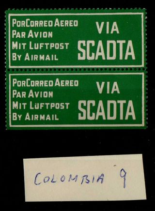 Colombia Airmail Label - Minor Gum Disturbance