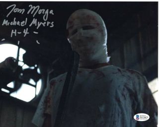 Tom Morga Signed 8x10 Photo Halloween 4 Return Michael Myers Bas Beckett Witness