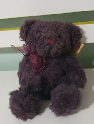 Vintage Bearberry Russ Berrie Bears From The Past Plum Purple Teddy 4641 14cm