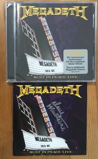 Megadeth Rust In Peace Live Cd Signed Autograph Dave Mustaine