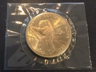 Marshall Islands $5 1st Man On The Moon Coin Medal Apollo 11 Nasa Space