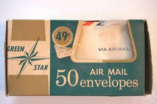 Vintage Airmail Envelope Box W 50 Via Air Mail Envelopes Office General Store