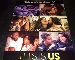 Milo Ventimiglia Mandy Moore Justin Hartley This Is Us Signed 11x14 Photo