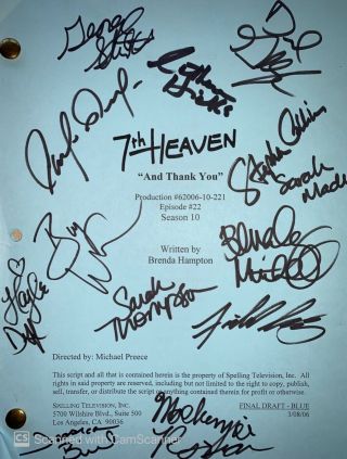 7th Heaven S9 And S10 Finale Full Scripts Cast - Signed