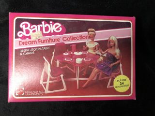 Barbie Dream Furniture Dining Room Table And Chairs,  No Accessories.
