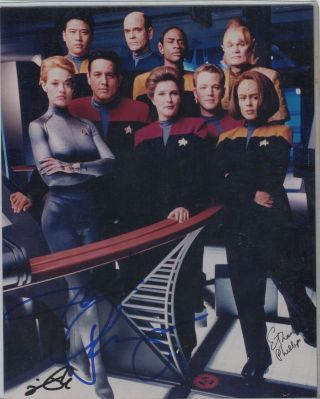 Star Trek Voyager Cast Signed Autograph 8x10 Photo Jeri Ryan Tim Russ Ethan P