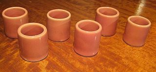 Vintage 6 Small Cups Peach Color Handmade Signed By W.  J.  Gordy Ga Art Pottery