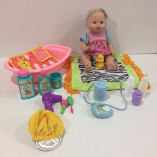 Little Mommy Wipey Dipey Baby Doll With Sounds Bottle Bath Tub Accessories