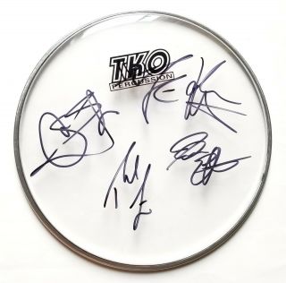 Everygrey Band Real Hand Signed 10 " Drumhead Autographed By 5 Members