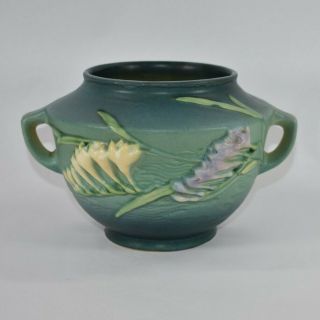 Vintage Roseville Pottery Freesia Green Bowl 463 - 5