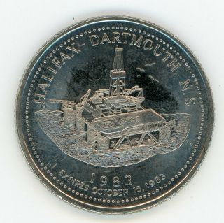 1983 Halifax,  Ns Trade Dollar Token Canada - Oil Rig - Nova Scotia