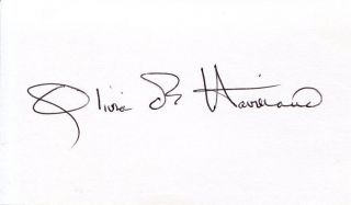Olivia De Havilland: 2x Oscar Winner: Gone With The Wind Star: Autograph