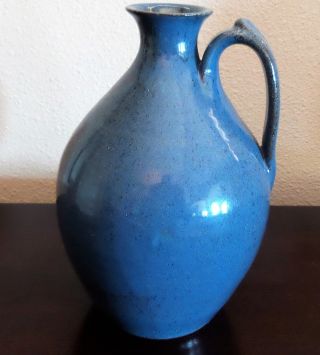 Old Time Pottery Winthrop,  Wa.  Hand Thrown Blue Speckled Jug 1982