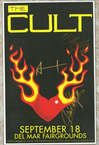 The Cult Autographed Concert Poster Ian Astbury,  Billy Duffy,  John Tempesta
