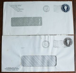 Postal Stationery Envelopes From Banks – Incl.  Barings Defunct Bank – (le2)