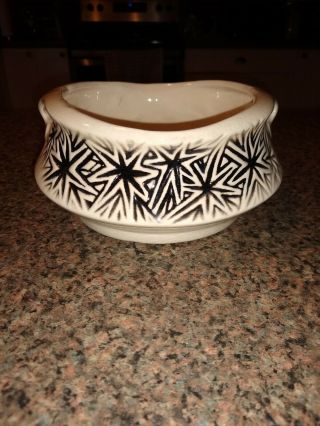 Vintage Mccoy Starburst Bowl /planter Black And White
