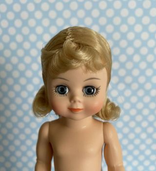 Madame Alexander 7½ " Nude Dress Me Doll With Blonde Curled Hair & Blue Eyes