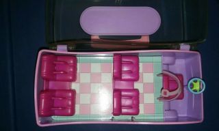 2003 Polly Pocket Magnetic Bus Van Origin Product Pink Purple Hobo Girl Toy