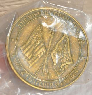History Channel Club Union Confederate Flags Token Coin Collectors Medallion