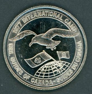 1977 Cape Breton Ns Nova Scotia Trade Dollar Token Girl Guides Puffin Fc