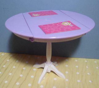 2007 Mattel Barbie My House Fold Up Doll House Purple/white Kitchen Table - Excln