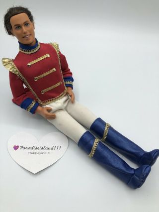 Barbie 2001 Mattel Prince Eric Nutcracker Ken Doll Rooted Hair Gold Red Blue