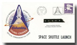 Sts - 1 Launch Cover With Flown Columbia Insulation Blanket - 8i515