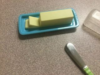 American Girl Gourmet Kitchen Butter Dish And Knife Miniature Doll Food Retired
