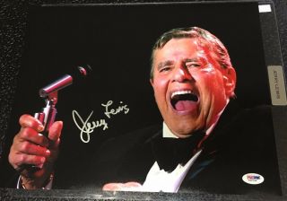 Jerry Lewis Signed 11x14 Photo Psa/dna Autograph Las Vegas Large Signature