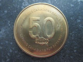 1919 - 1969 Sunoco Canada 50th Anniversary Brass Medallion