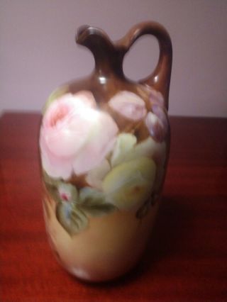 Lenox Belleek Cac Ewer Pitcher / Vase,  Roses Motif,  Pristine