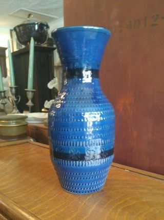 Mid Century Modern Aldo Londi For Bitossi Italy Rimini Blue Ceramic Vase 2
