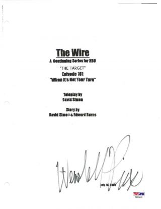 Wendell Pierce Signed The Wire 8.  5 X 11 Script Page 1 Psa/dna Ab55678