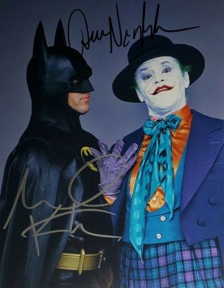 Jack Nicholson & Michael Keaton 2x Hand Signed 8x10 Photo W/ Holo Batman