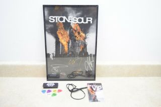 Stone Sour Band Signed Tour Vip Poster - Framed With