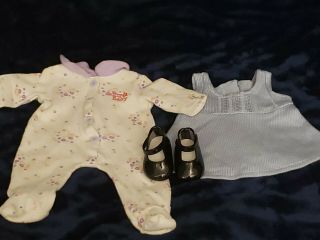 American Girl Bitty Baby Doll Clothes Dress Black Shoes Pajamas