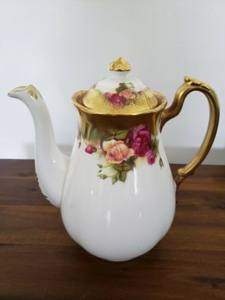 Royal Chelsea Golden Rose Hot Water Pot /teapot