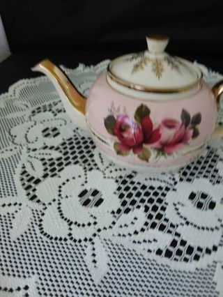 Sadler Teapot Pink With Roses