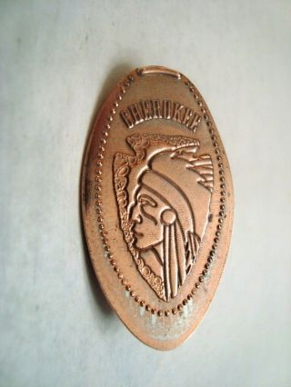 Cherokee North Carolina - Arrowhead With Inset Native American - - Zinc Penny
