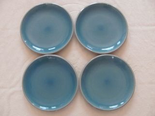 Better Homes & Gardens - Canvas Teal - Blue/teal & Gray - Set Of 4 Dinner Plates